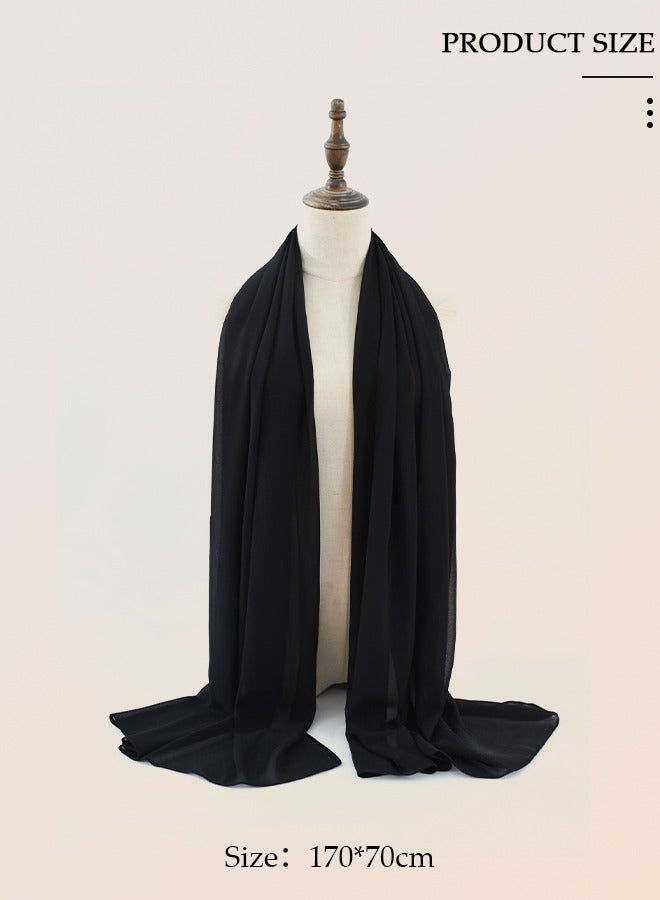 حجاب نسائي، أوشحة حجاب أنيقة ومريحة، مطاطية، مريحة للغاية ومناسبة للاستخدام اليومي، حجاب عالي الجودة من البوليستر والساتان الحريري لا يحتاج إلى دبوس - Image 4